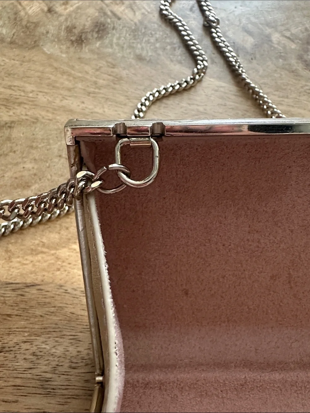 Kate Spade Rare Champagne Metal Embossed Box Clutch Minaudière